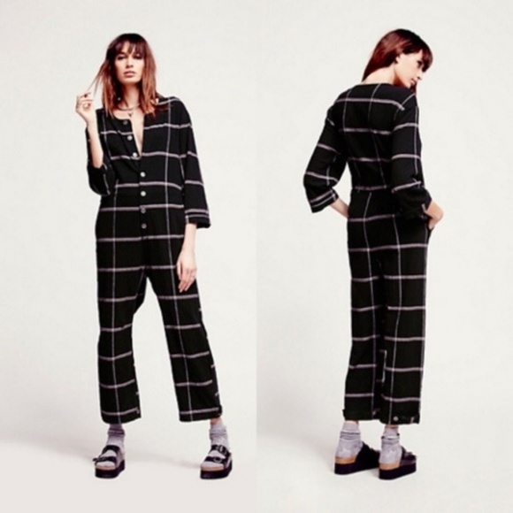 FP Keep It In Check Relaxed Piece Plaid Jumpsuit - Picture 5 of 8